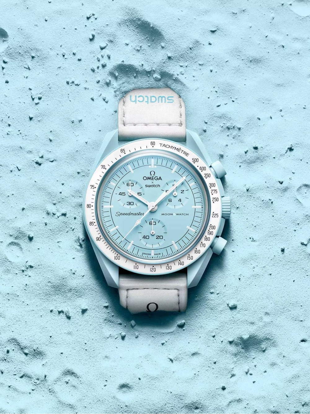 Swatch X Omega Speedmaster Moonwatch Uranus light Blue, warranty & bag